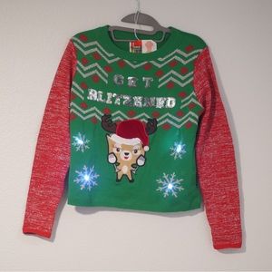 Spencers adult, small women’s holiday light up sweater. Ugly Christmas sweater.